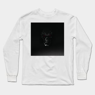 skull with red eyes emerging from shadows Long Sleeve T-Shirt